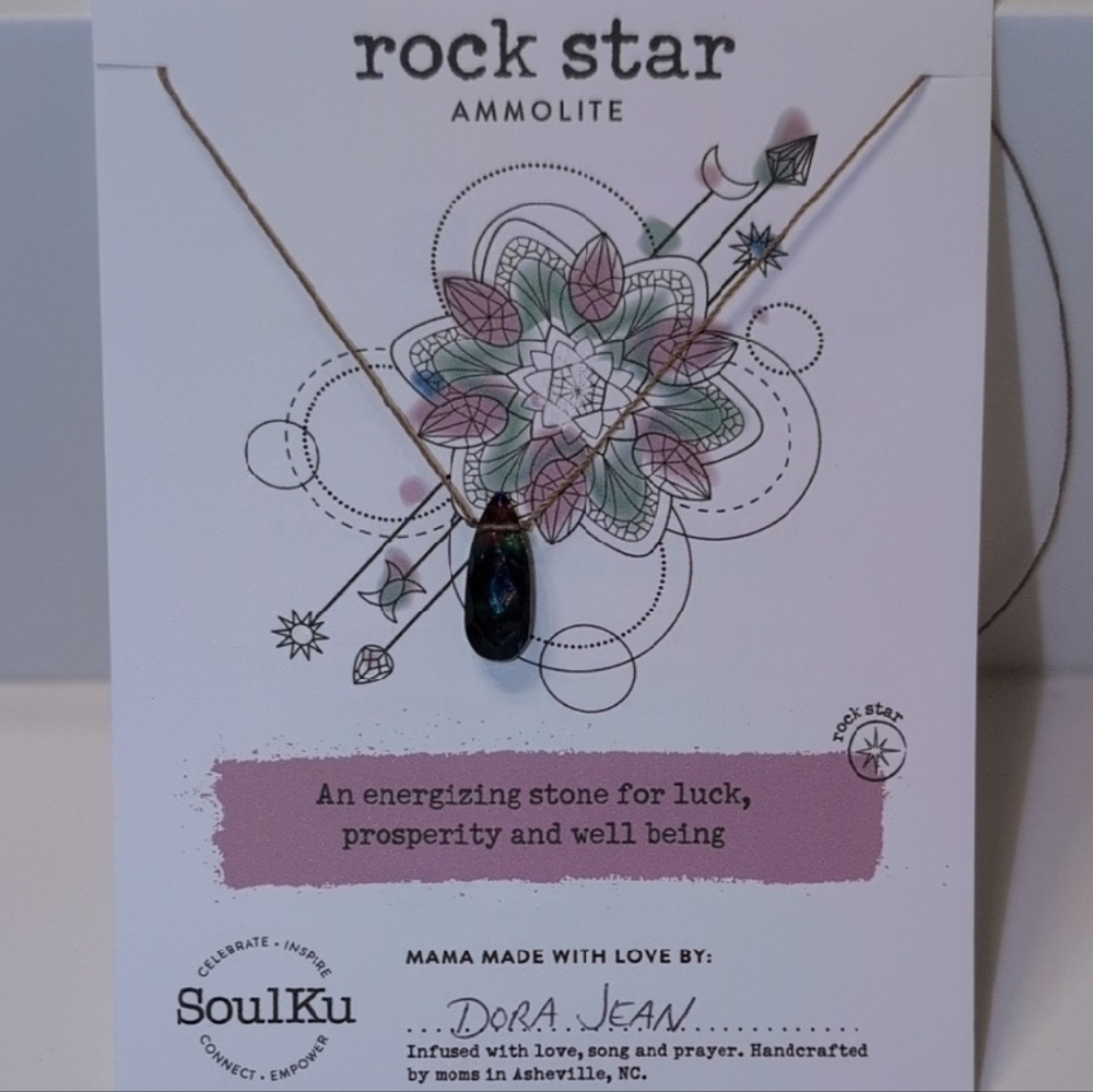 Ammolite Necklace - Black